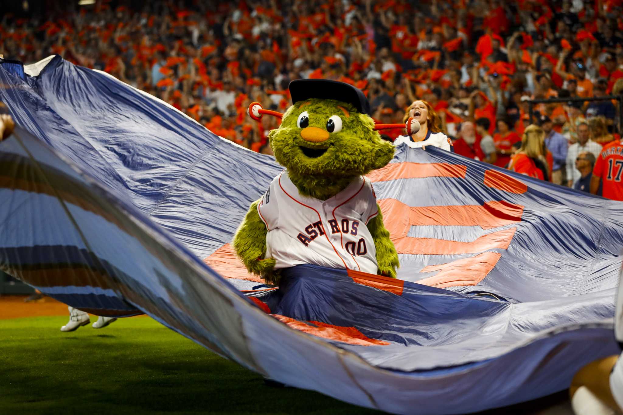 Astros fans celebrate postseason before Game 1 of ALDS