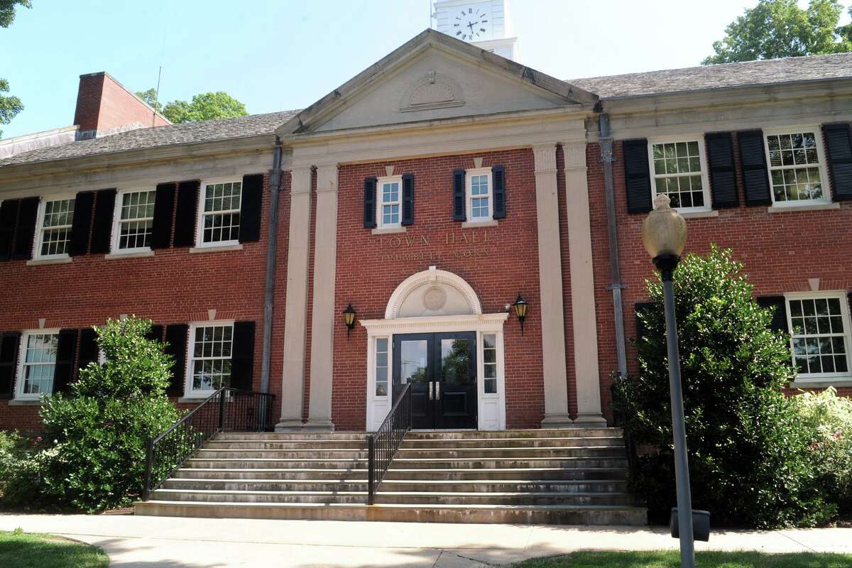 Exterior of Trumbull Town Hall, in Trumbull, Conn. Aug. 24, 2017.