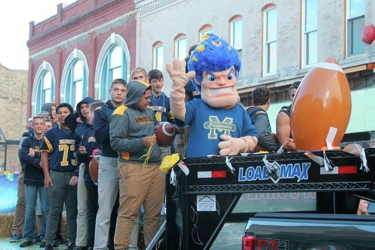 Even the Manistee Area Public School's mascot, "Chip" made an appearance in Friday's Homecoming Parade. (Ken Grabowski/News Advocate)