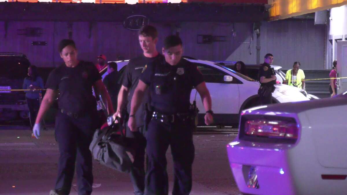 Two people were killed during a "reckless" shootout in front of a west Houston club early Sunday morning.