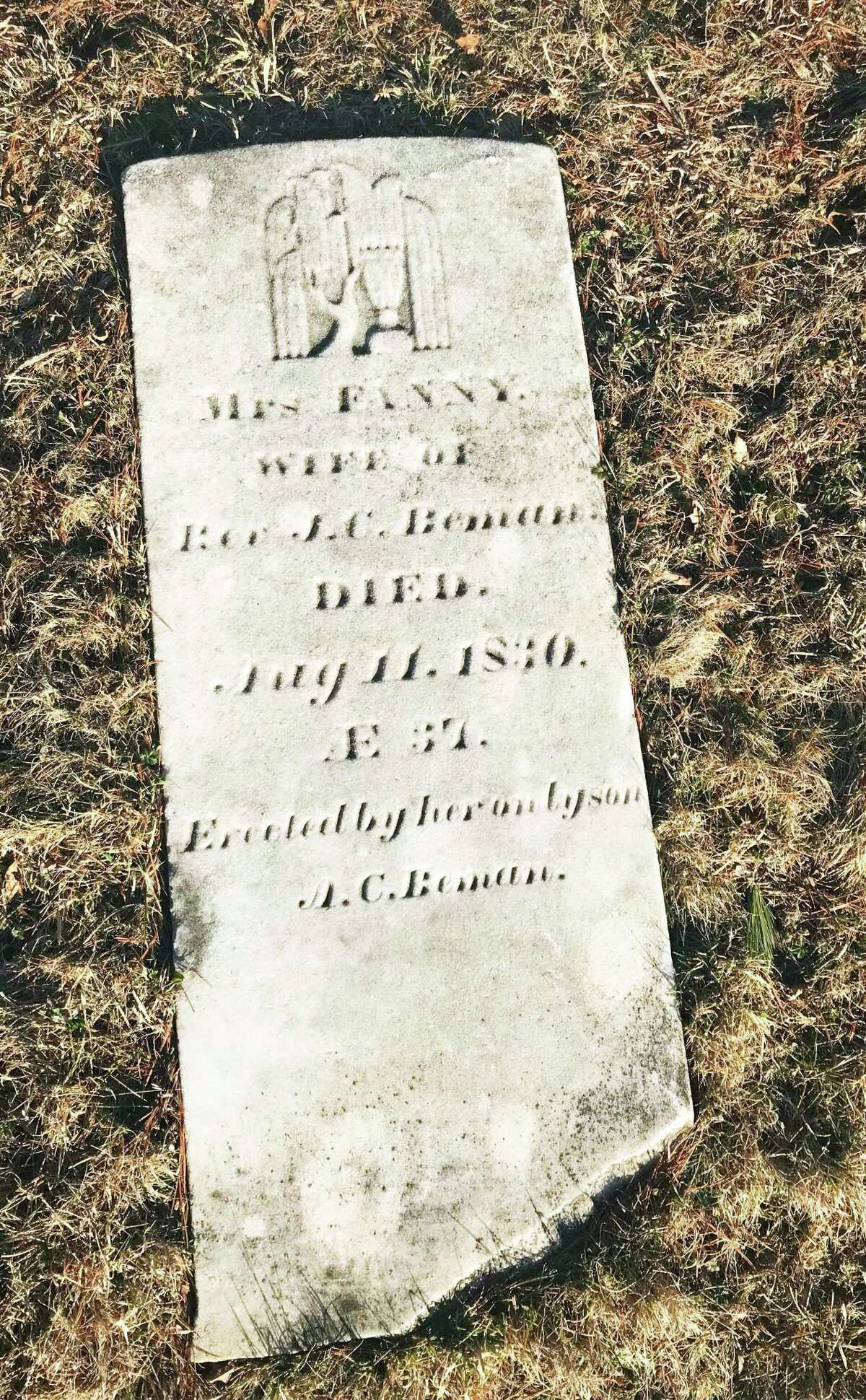 The Rev. Jehiel Beman wife Fanny iw is buried in the Washington Street Cemetery in Middletown.