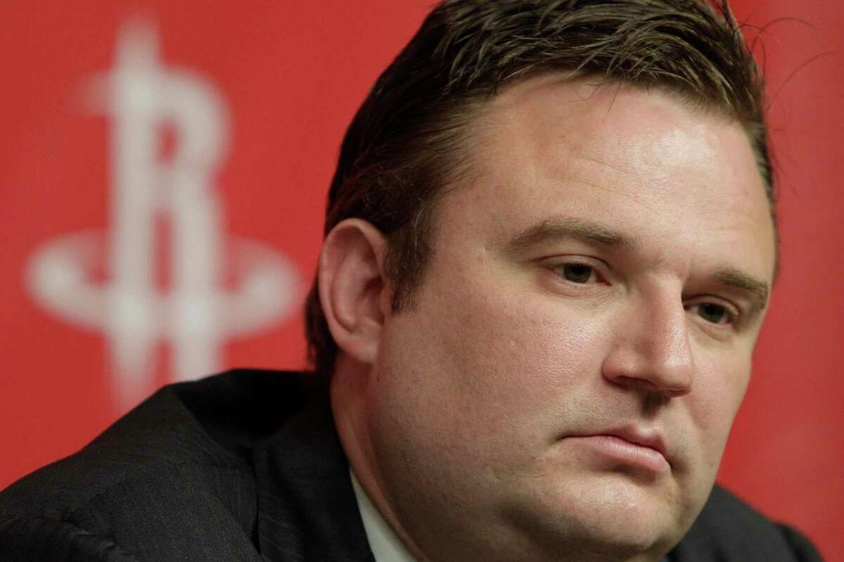 FILE - In this April 19, 2011, file photo, Houston Rockets General Manager Daryl Morey talks during a news conference, in Houston. A since-deleted tweet from Morey that showed support for Hong Kong anti-government protesters has prompted an immediate backlash in China against the league. (AP Photo/Pat Sullivan, File)
