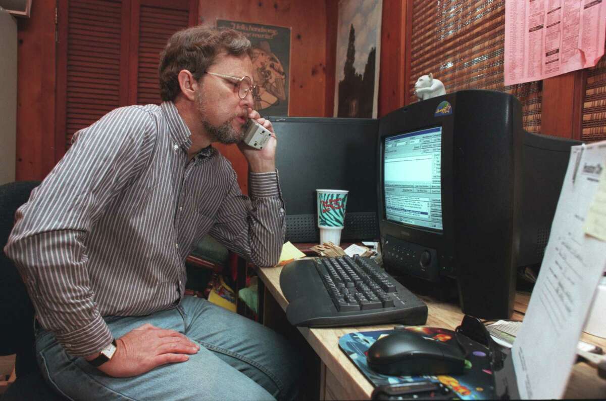 Mike Snyder, working at home in 1998.