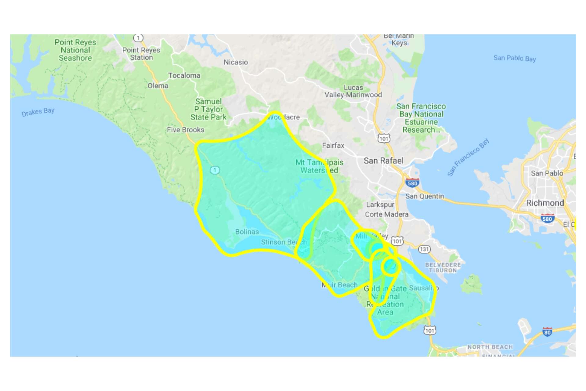 Map shows neighborhoods impacted by PG&E power shutoffs