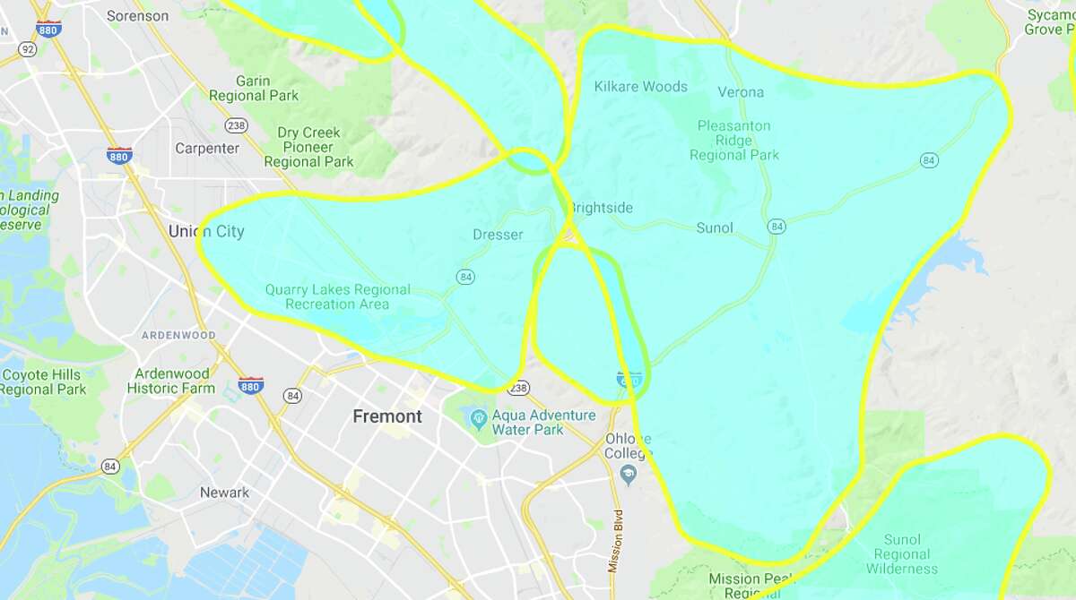 Map shows neighborhoods impacted by PG&E power shutoffs