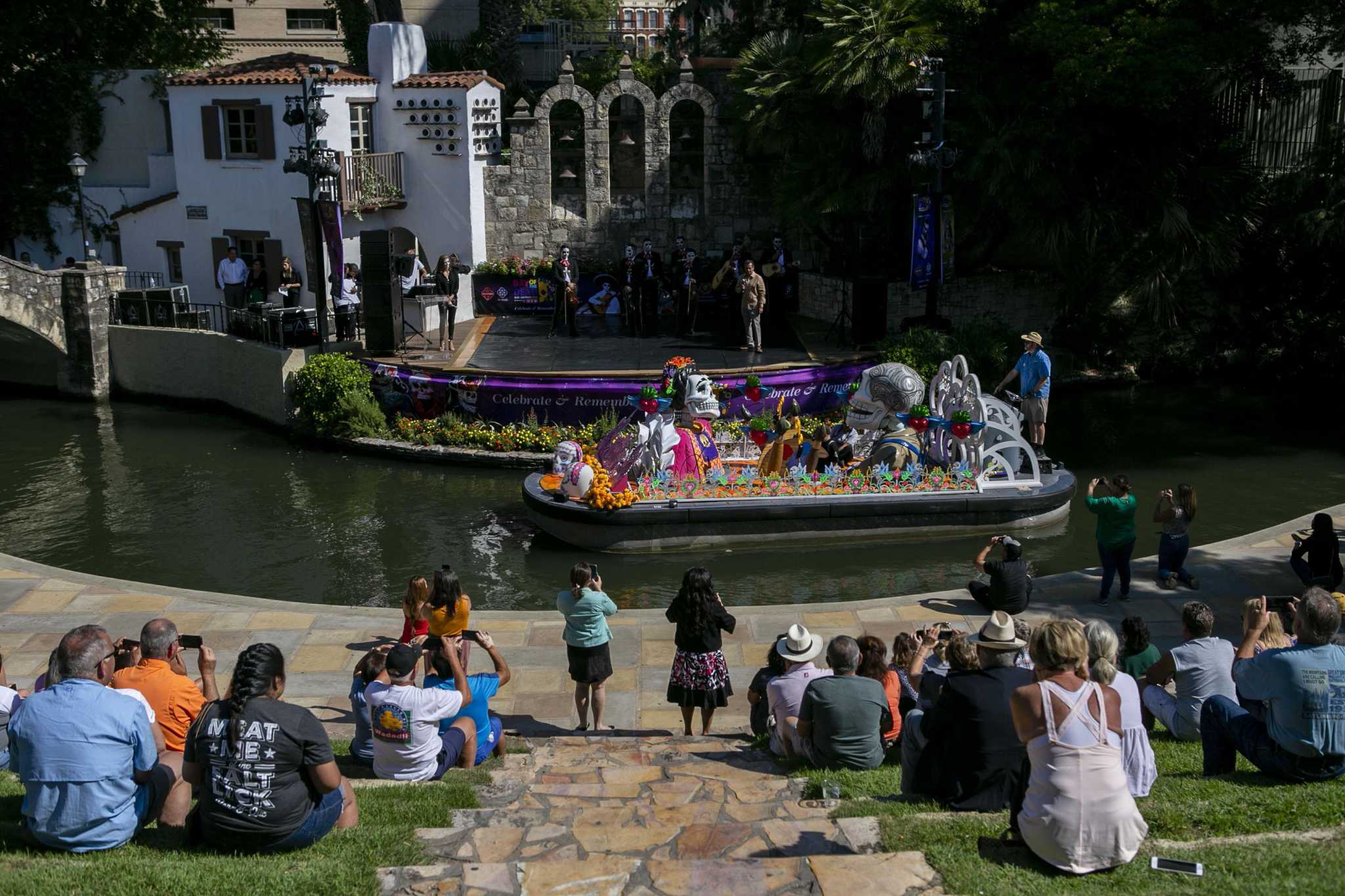 Colorful Day of the Dead trajineras float in for San Antonio’s newest