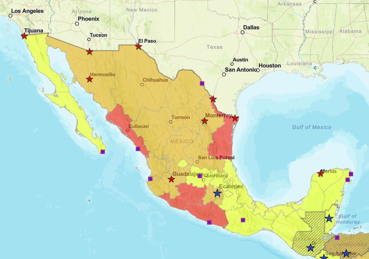 Mexico Travel Advisory 2024 Map - Viole Lenora