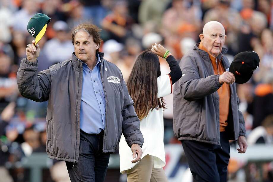 SAN FRANCISCO, CA - OCTOBER 24:  Former managers Tony La Russa and Roger Craig are seen on the field before Game Three of the 2014 World Series at AT&T Park on October 24, 2014 in San Francisco, California.  (Photo by Ezra Shaw/Getty Images) Photo: Ezra Shaw/Getty Images