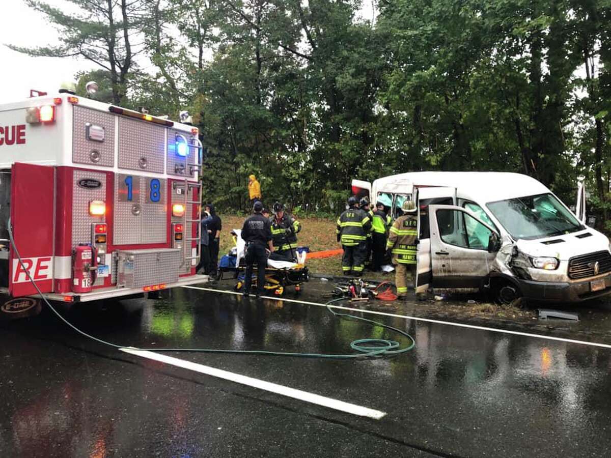 Derby van crash sends 9 to hospital