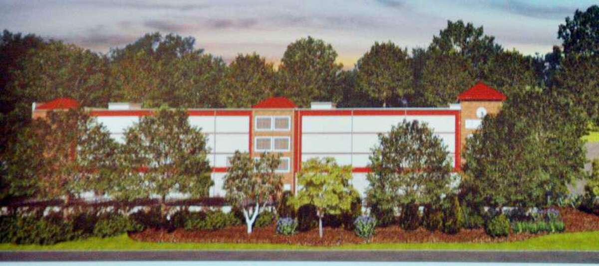 A storage facility proposed on Route 7 drew opposition from Haviland Road residents. One asked if the trees planted would be as tall as those shown in this rendering.