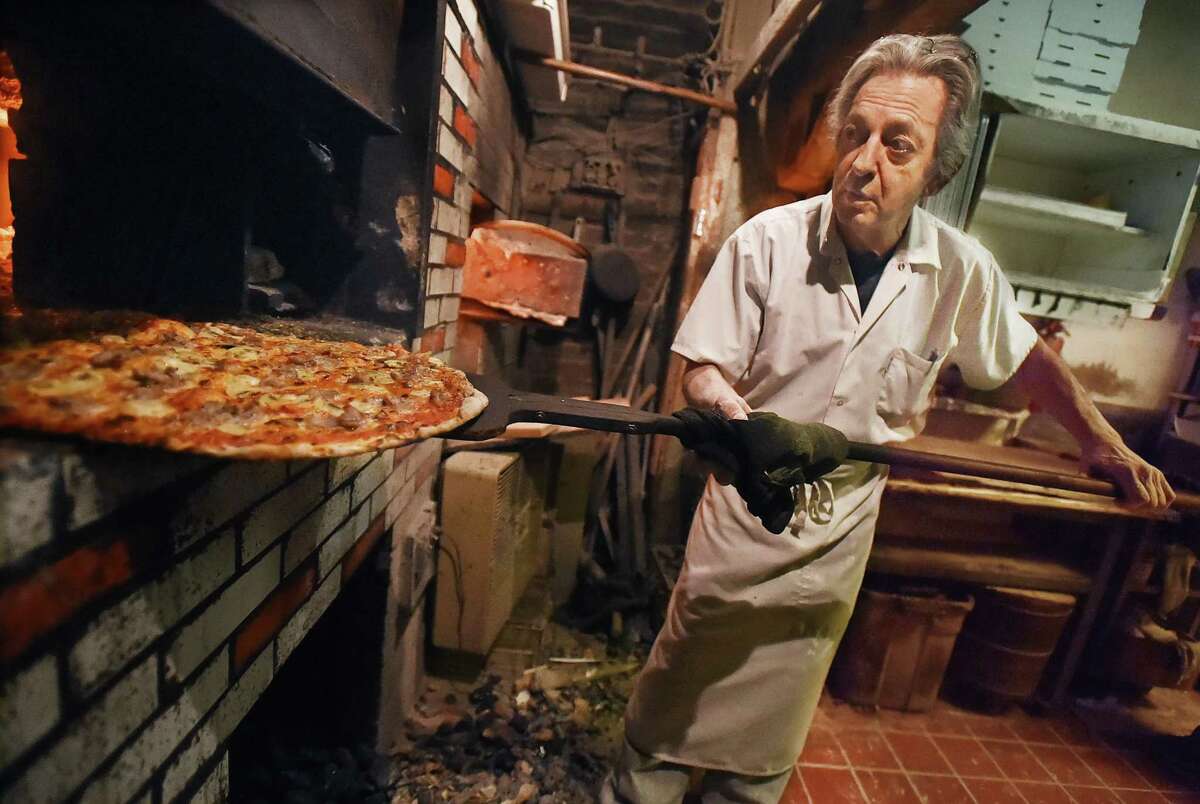 Bob Consiglio, former owner of Sally's Apizza, established in 1938 by his father, Salvatore Consiglio, on Wooster Street in New Haven’s Little Italy neighborhood.