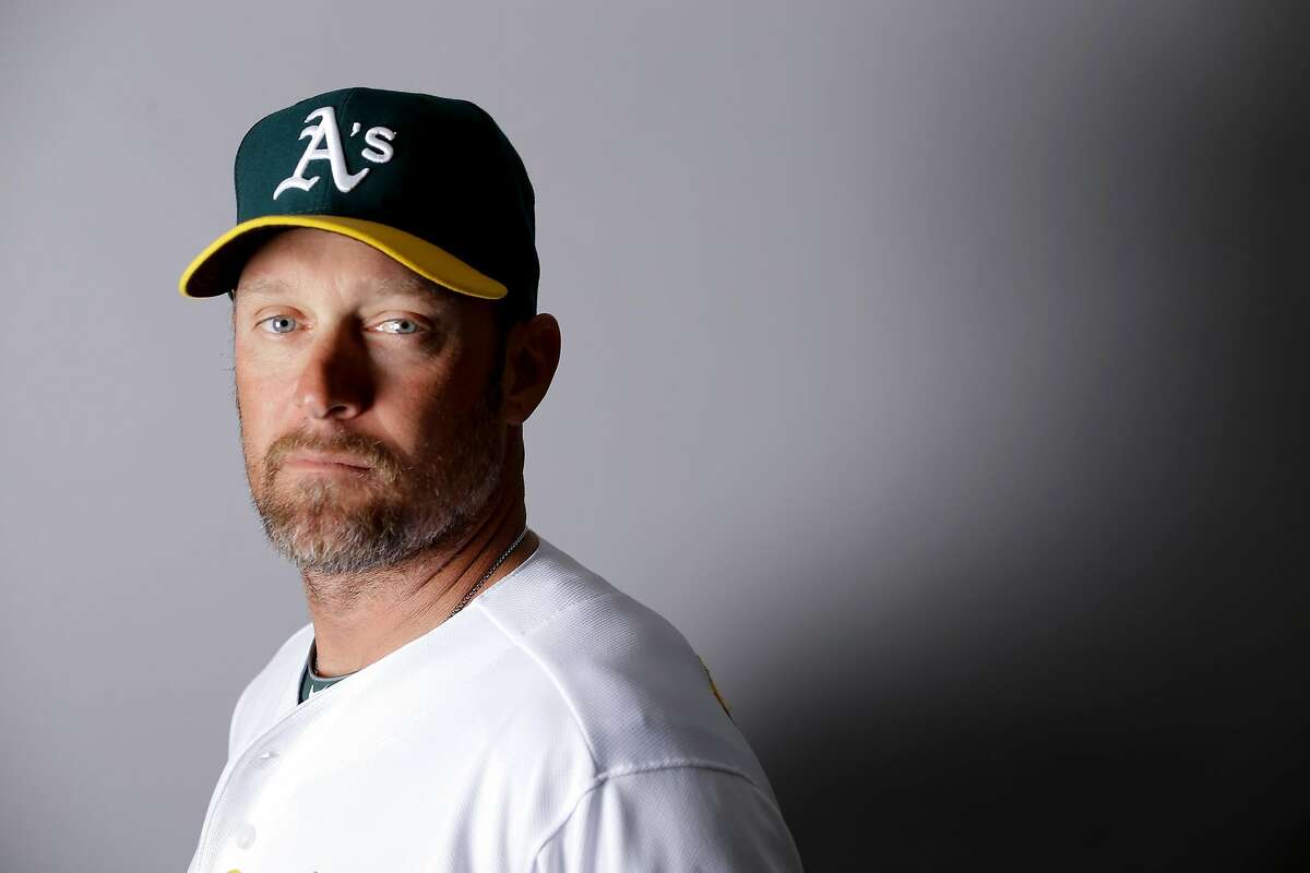 This is a 2016 photo of Mark Kotsay of the Oakland Athletics baseball team. This image reflects the Oakland Athletics active roster as of Monday, Feb. 29, 2016, when this image was taken. (AP Photo/Chris Carlson)