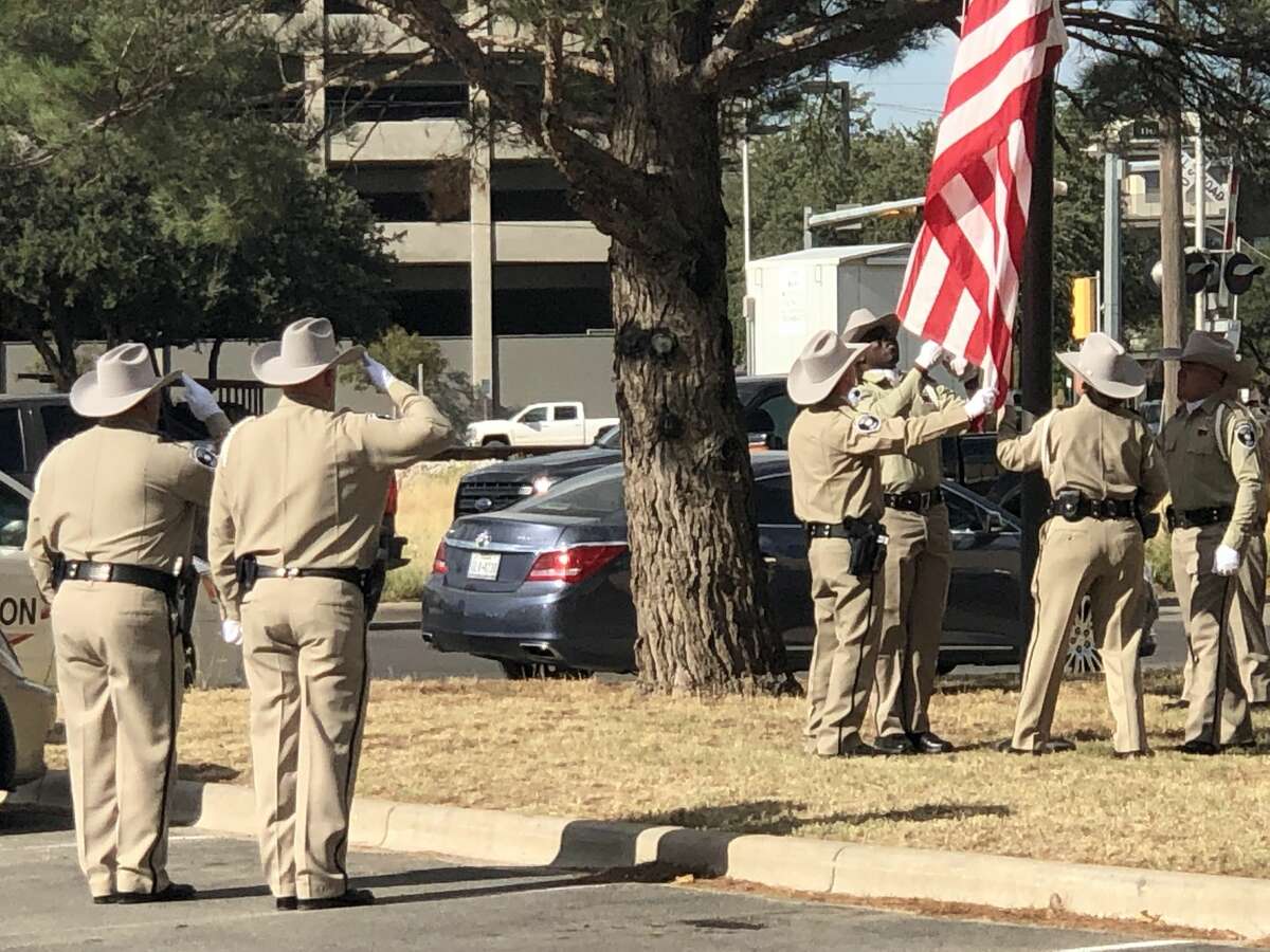 The Midland County Sheriff’s Office held a remembrance ceremony for Sgt. Mike Naylor on Wednesday. Naylor was killed five years ago by an individual he was checking on during a mental health call, Capt. Donald Graham said. Graham spoke at the ceremony, and afterward, MCSO officers lowered and folded the American flag that was hanging outside the sheriff’s office. A story about the ceremony will appear later this week.