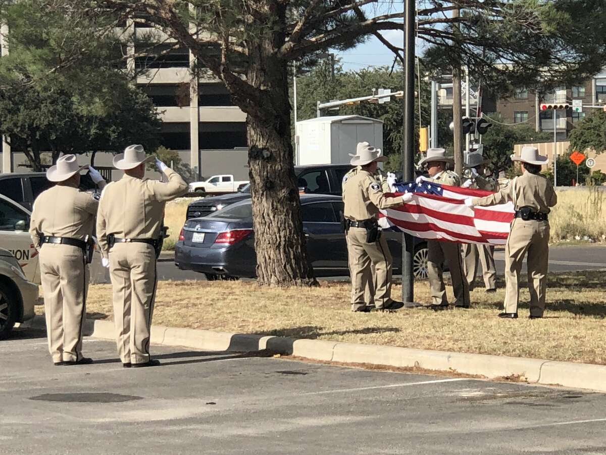 The Midland County Sheriff’s Office held a remembrance ceremony for Sgt. Mike Naylor on Wednesday. Naylor was killed five years ago by an individual he was checking on during a mental health call, Capt. Donald Graham said. Graham spoke at the ceremony, and afterward, MCSO officers lowered and folded the American flag that was hanging outside the sheriff’s office. A story about the ceremony will appear later this week.