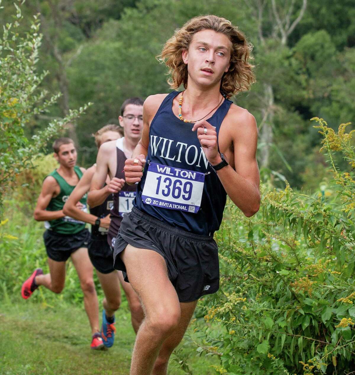 Davis Cote in Wilton’s final regular-season meet earlier this month.