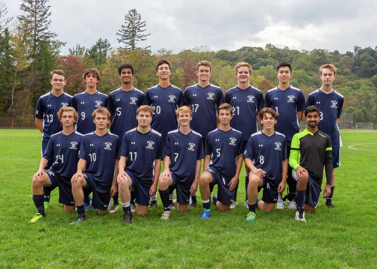 The seniors on this year's Wilton High boys soccer team will be recognized 30 minutes before the start of tonight's Senior Night game (6:30 p.m.) against Brien McMahon at Kristine Lilly Field. Front row (left to right): Michael Zizzadoro, Connor Uitterdijk, Luke Macdonald, Liam McLaughlin, Philip Klinga, Liam McGovern, Rishabh Raniwala; back row: Ryan Vanderwall, Gonzalo Alonso Alvarez, Rohit Singhal, Damien Schmidt, Karl Pfeiffer, Parker Ward, Larry Huang, and Isaac Quantock.