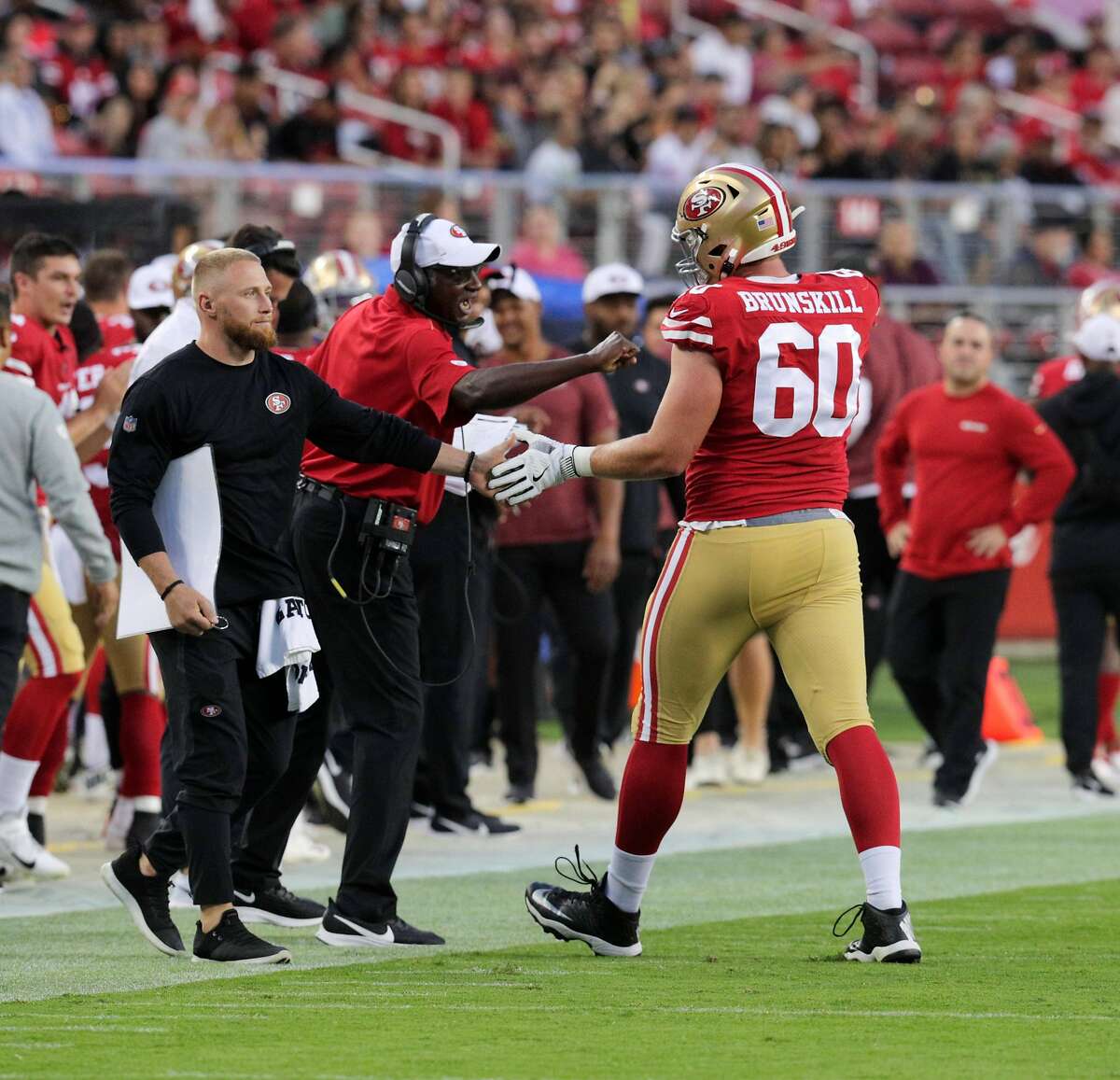 49ers’ Daniel Brunskill has gone from no-name to next man up