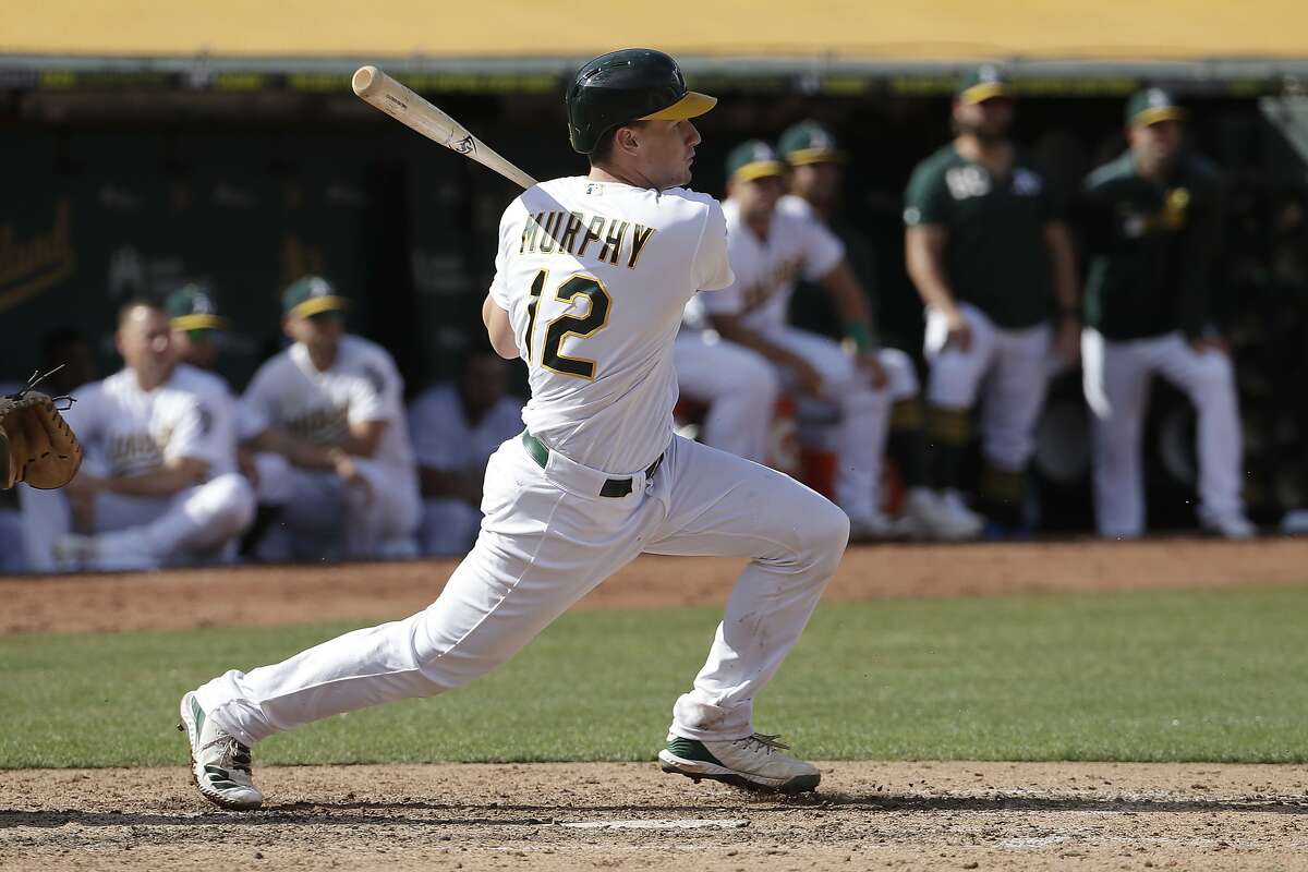 A's catcher Sean Murphy makes spring debut, says 'everything's good' in  return from knee surgery