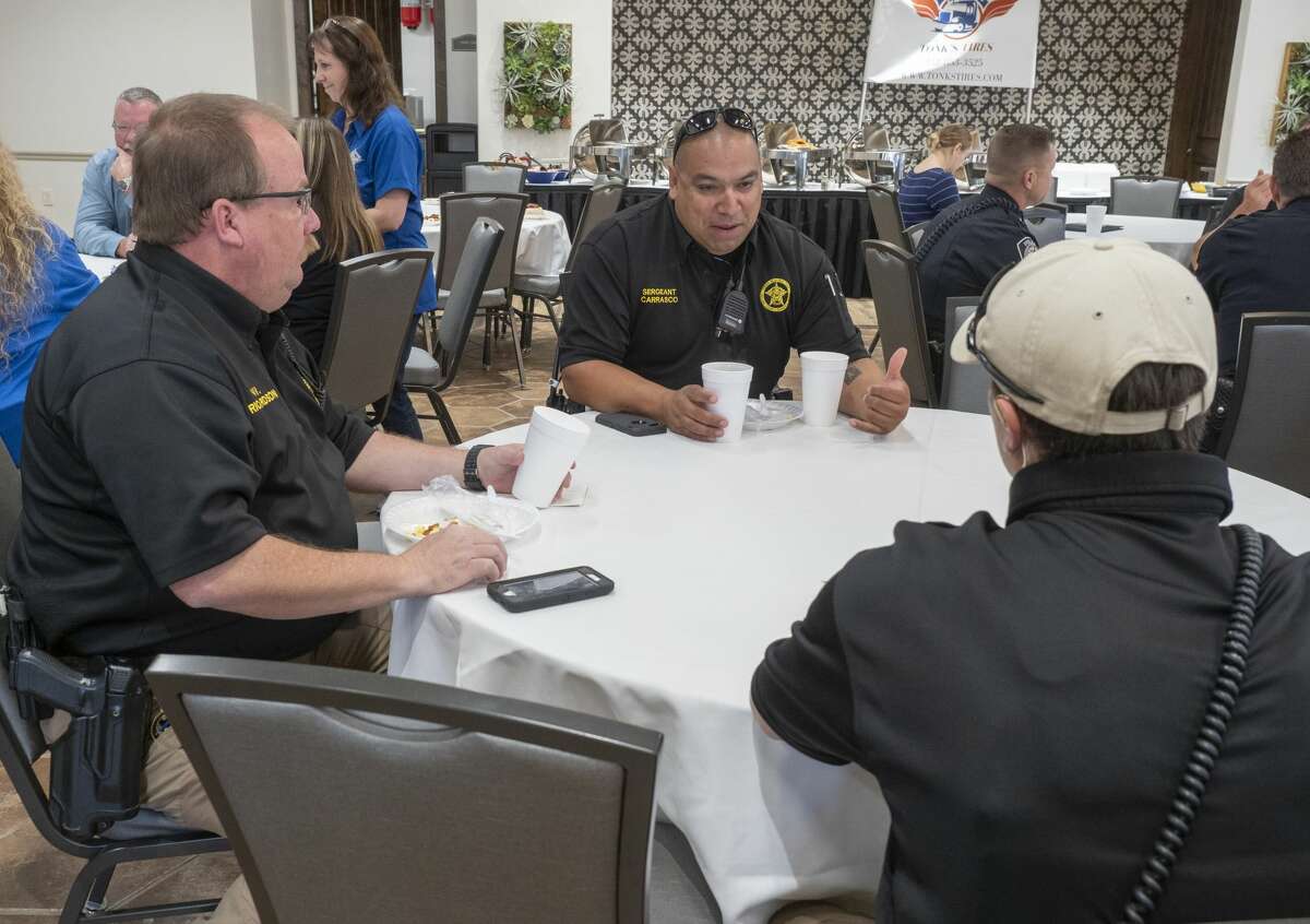 Area first responders are treated to a relaxing time and breakfast 10/09/19 morning at The Way Retreat Center. The Way Retreat Center and Tonk's Tires co-sponsored the event as a way to say thank you and allow officers, firefighters and dispatchers a little reprieve from their busy days. Tim Fischer/Reporter-Telegram