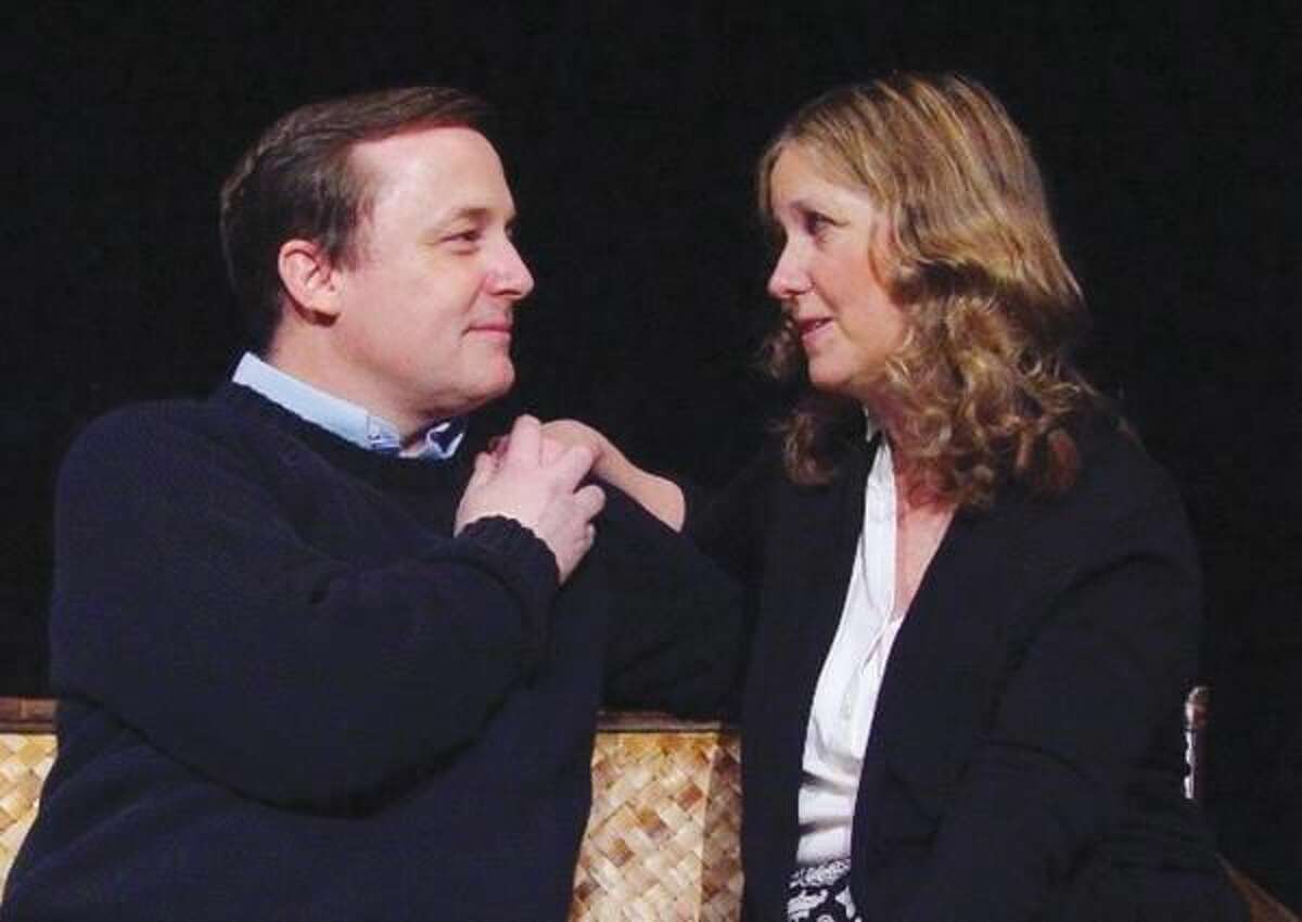Submitted Photo Bruce Murray of Stratford and Ann Kinner of Wesport perform in Eastbound Theatre’s “Chapter Two” by Neil Simon.