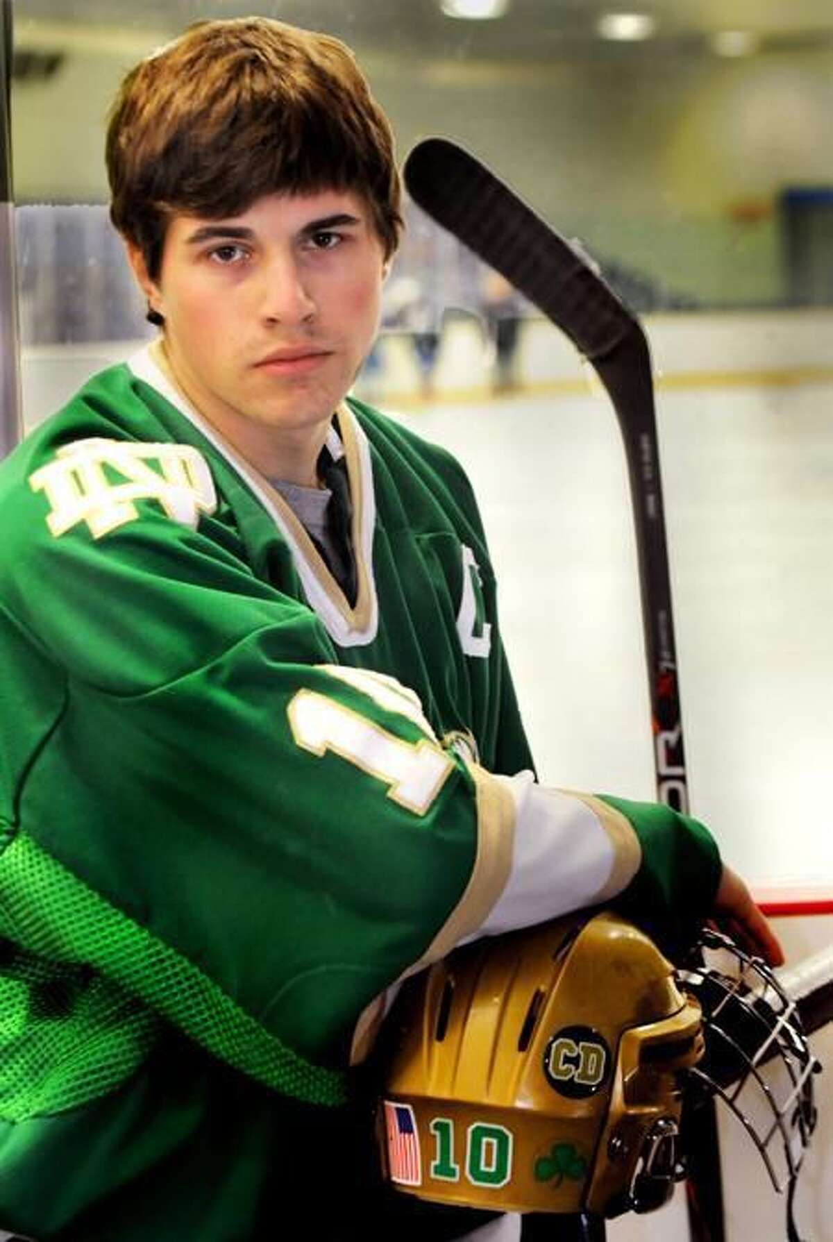 Notre Dame hockey player, Colby Cretella. Melanie Stengel/Register
