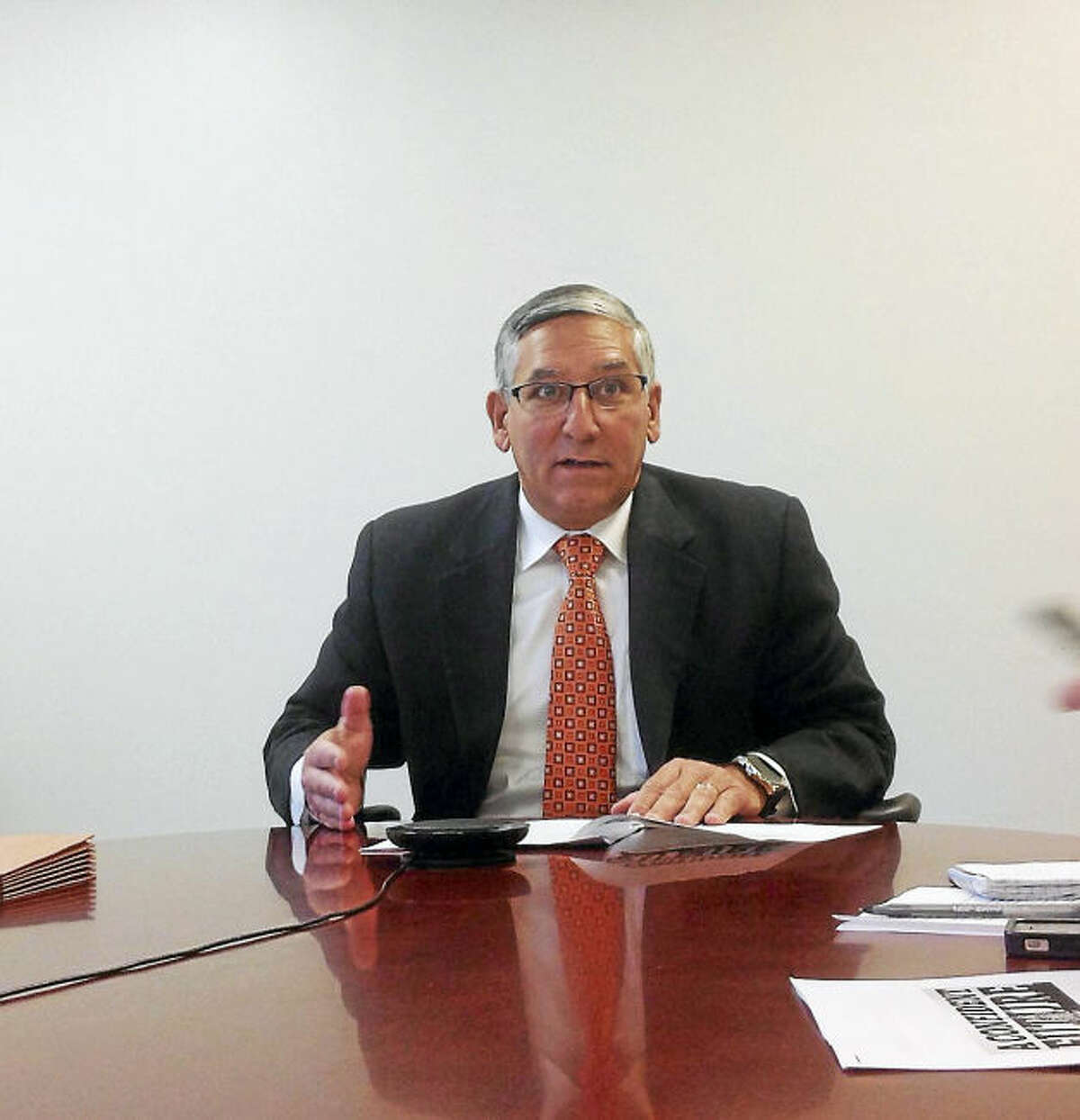 Connecticut state Senate Minority Leader Len Fasano, R-North Haven, speaks to the Register editorial board.