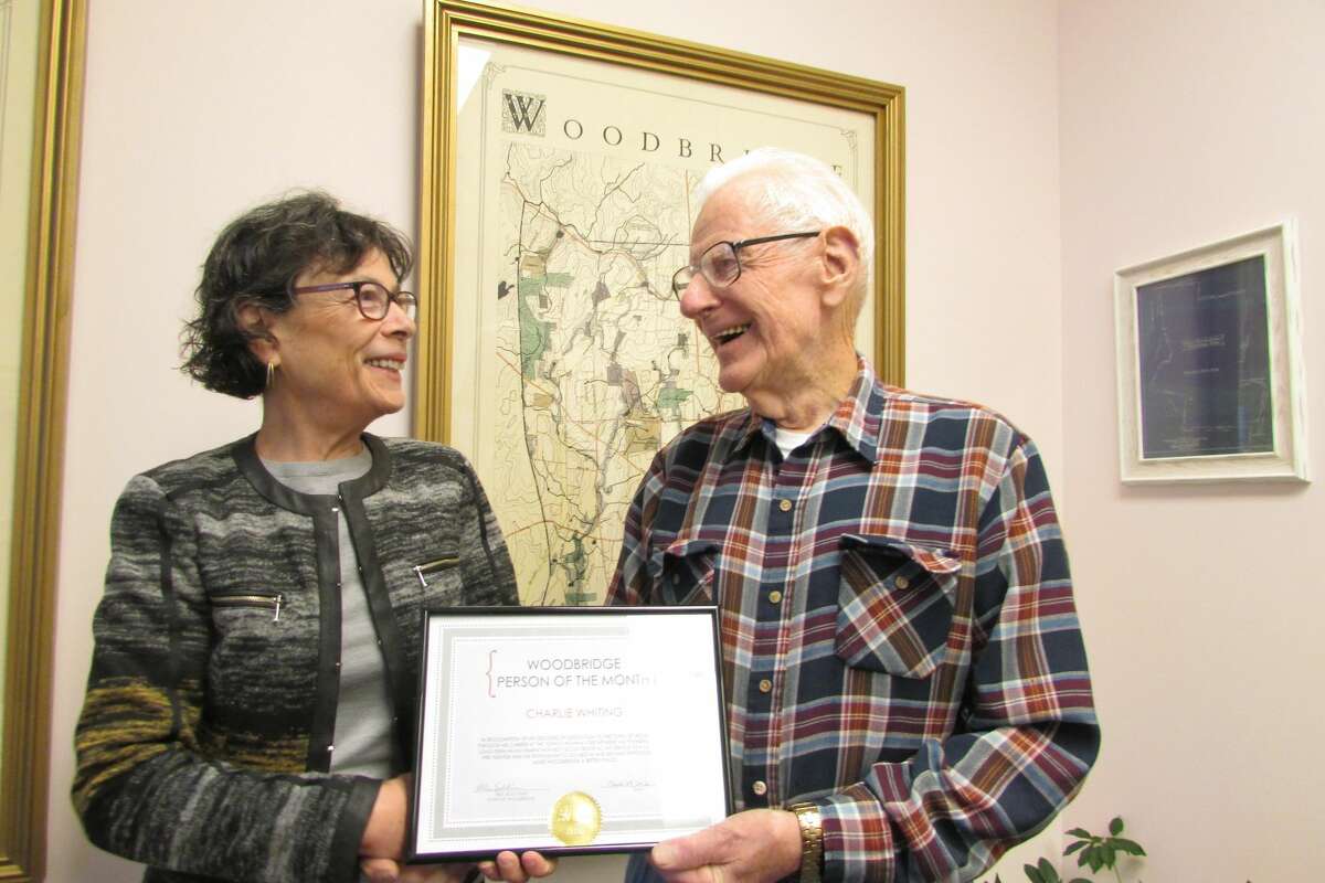 CONTRIBUTED PHOTO First Selectman recognizes Charlie Whiting as April Person of the Month.
