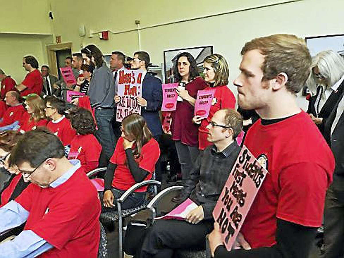 Meeting Thursday at Board of Regents headquarters in Hartford was packed.