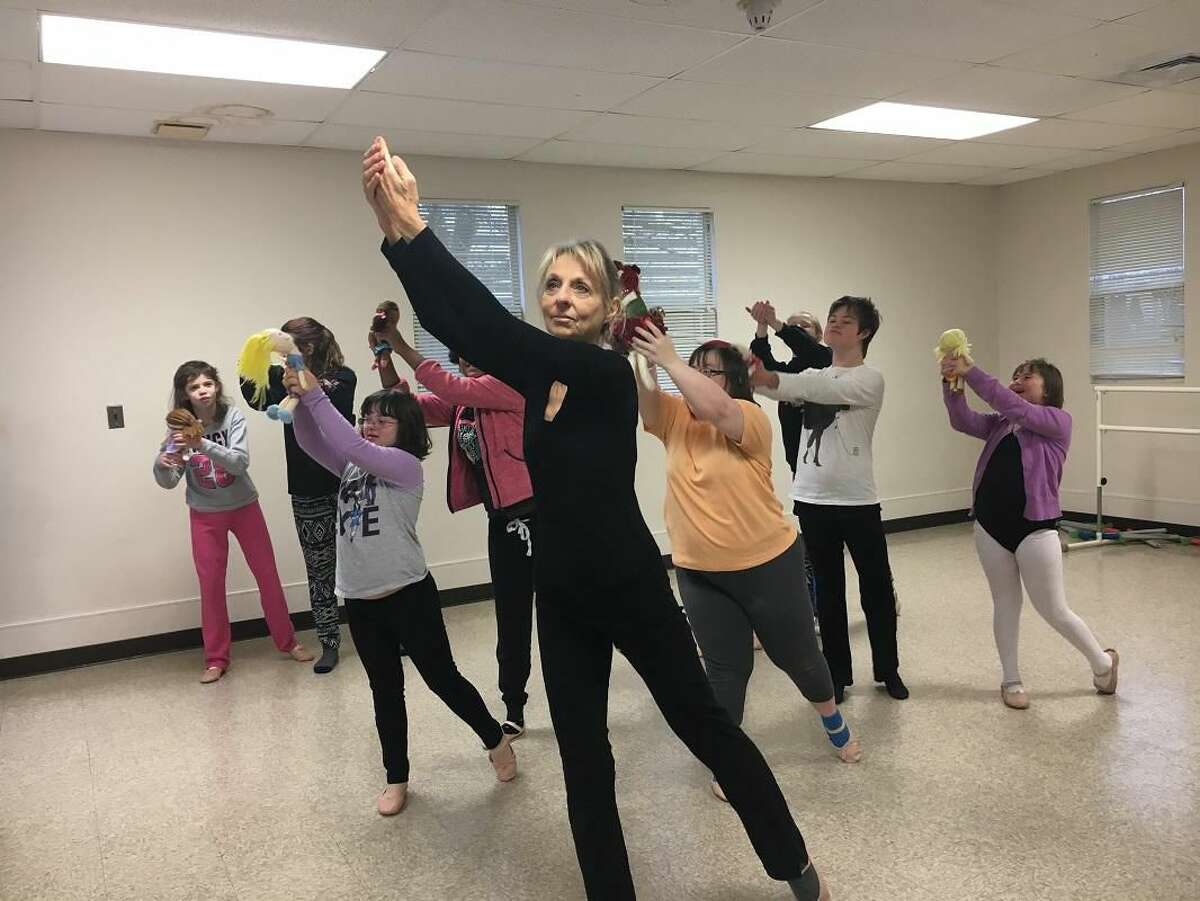 Deb Marchese leads practice of the Little Wing Adaptive Ballet Company, a Milford Recreation Department program. The dancers of varying ages and abilities will perform their own version of the 'Nutcracker' Friday at Parson's complex in Milford. Tickets are $5 and will be sold at the door. Contributed Photo.