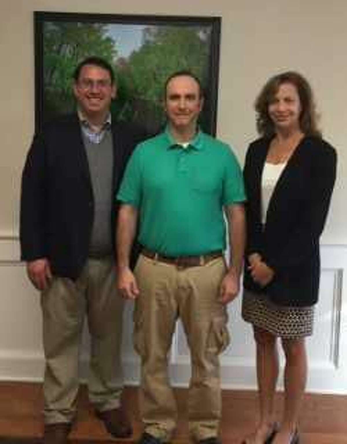 From left, Mayor Ben Blake, Art Calabrese and MIS Coordinator Jean Lasczak.