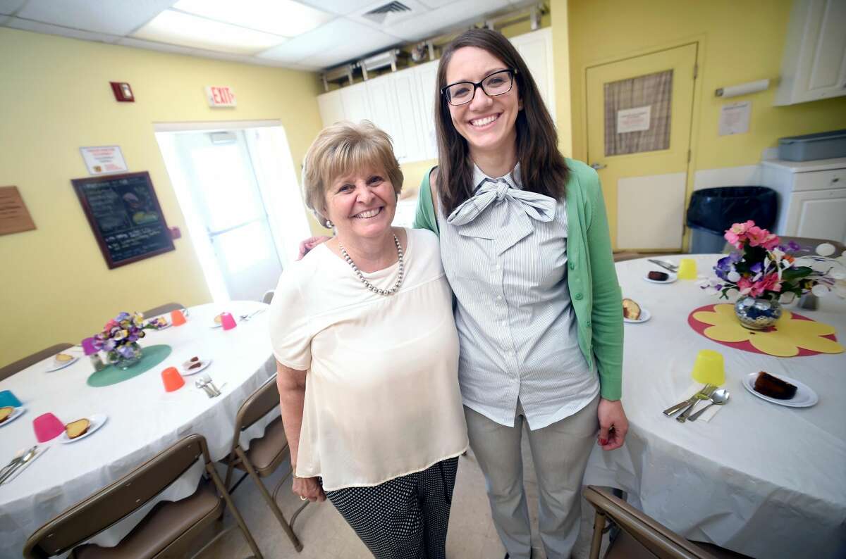 Toni Dolan (left), executive director of the Beth-El Center in Milford, at the center's No Freeze Shelter with Jenn Paradis, who will be replacing her in June.