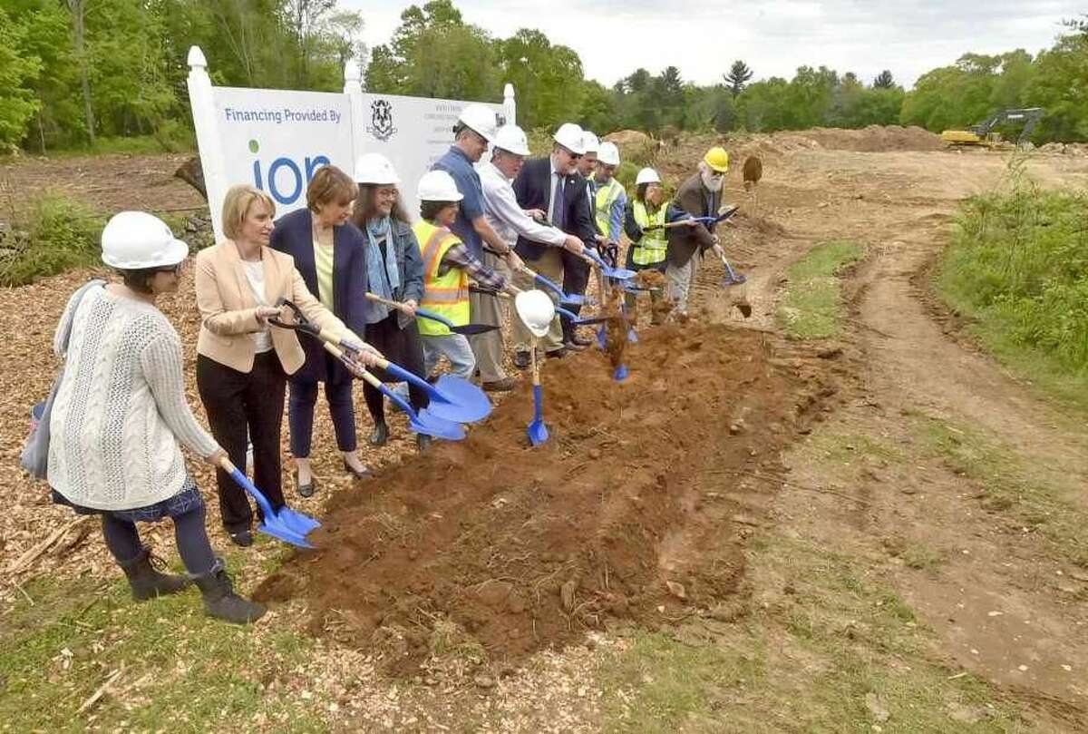Ground is broken Tuesday, May 22, for the Rocky Corner housing development in Bethany.