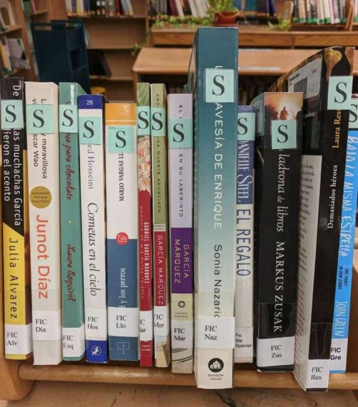 Books in Spanish are marked with an