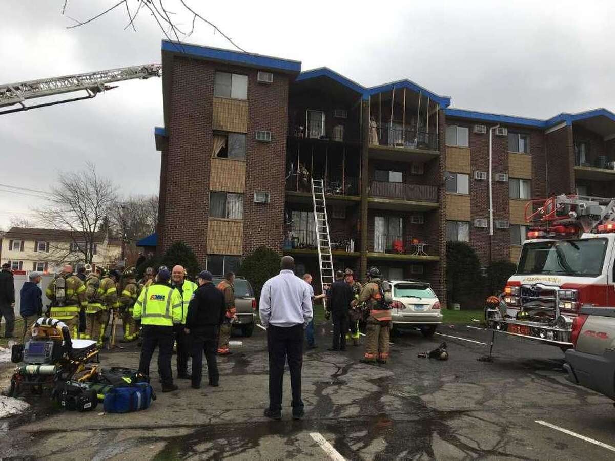 Firefighters respond to an apartment fire at 175 Canton St. in West Haven on Monday, Nov. 19.