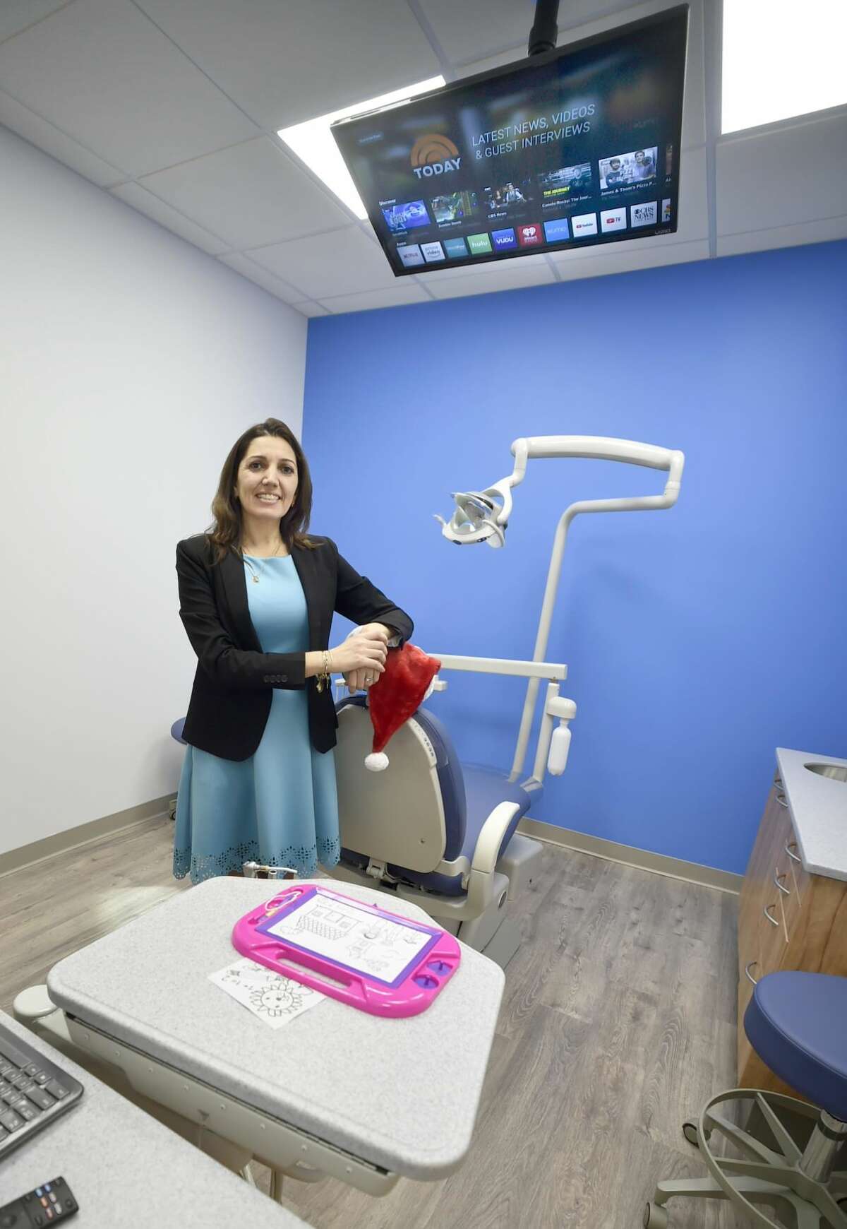 Pediatric Dentist Paula C. Cerqueira, DMD, in her new dental office, Orange Children's Dentistry on the Boston Post Road in Orange.