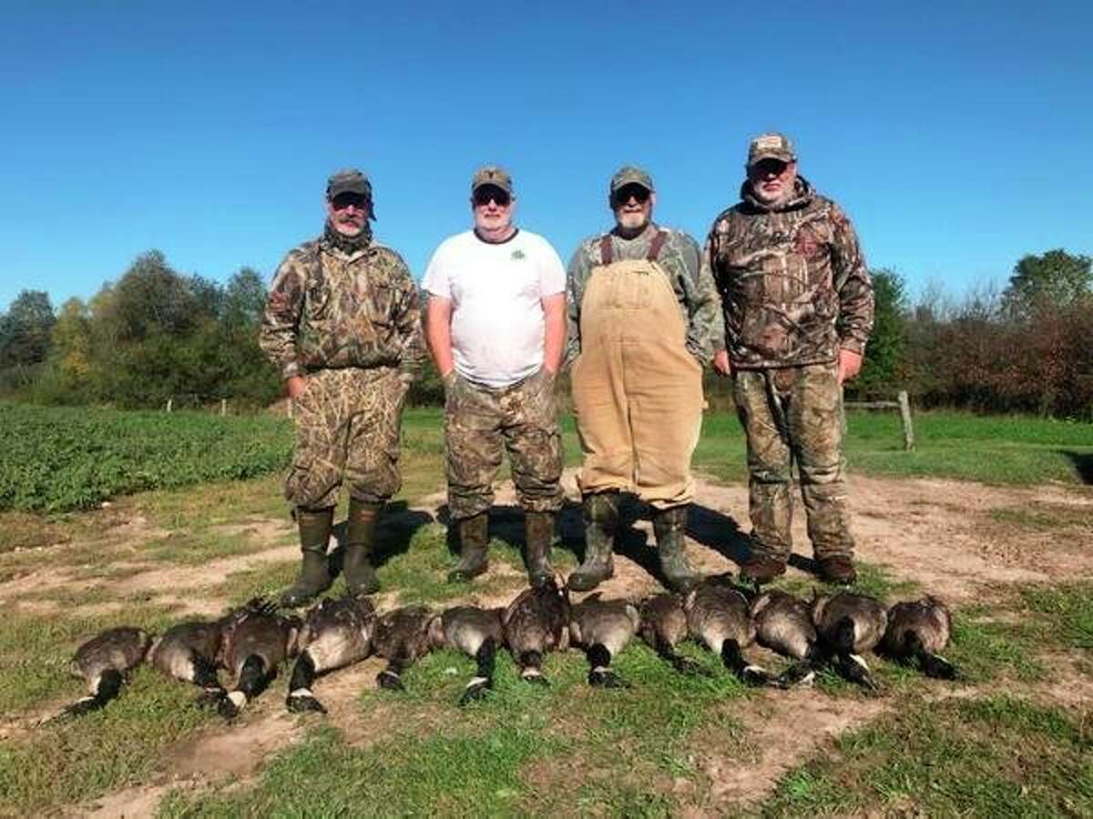 Above: Local hunters enjoying waterfowl hunting success this week including (from left) Howie Lodholtz, Ted Platz. Terry Getts, Al Remus and (not not pictured) Lyle Lodholtz. Below: Terry Getts and his friends caught a nice crop of brook trout in the U.P. recently. (Courtesy photos)