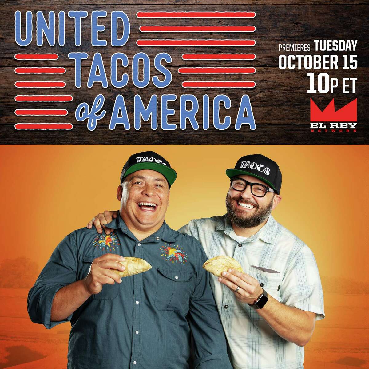 "United Tacos of America" is a new, eight-episode docu-travel series on El Rey Network exploring the culinary and cultural aspects of tacos in America hosted by taco journalists Mando Rayo and Jarod Neece.