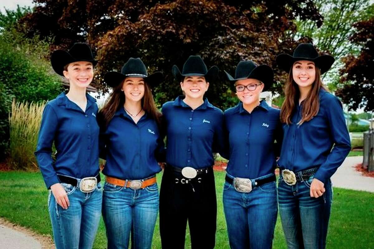 Pictured is the Meridian equestrian team: (from left) Morgan Glann, Maria Tanzini, Jenna Holzinger, Riley Warren and Cammy Ankoviak. Meridian earned reserve champion honors in the C Division at the MIHA state finals. (Photo provided)