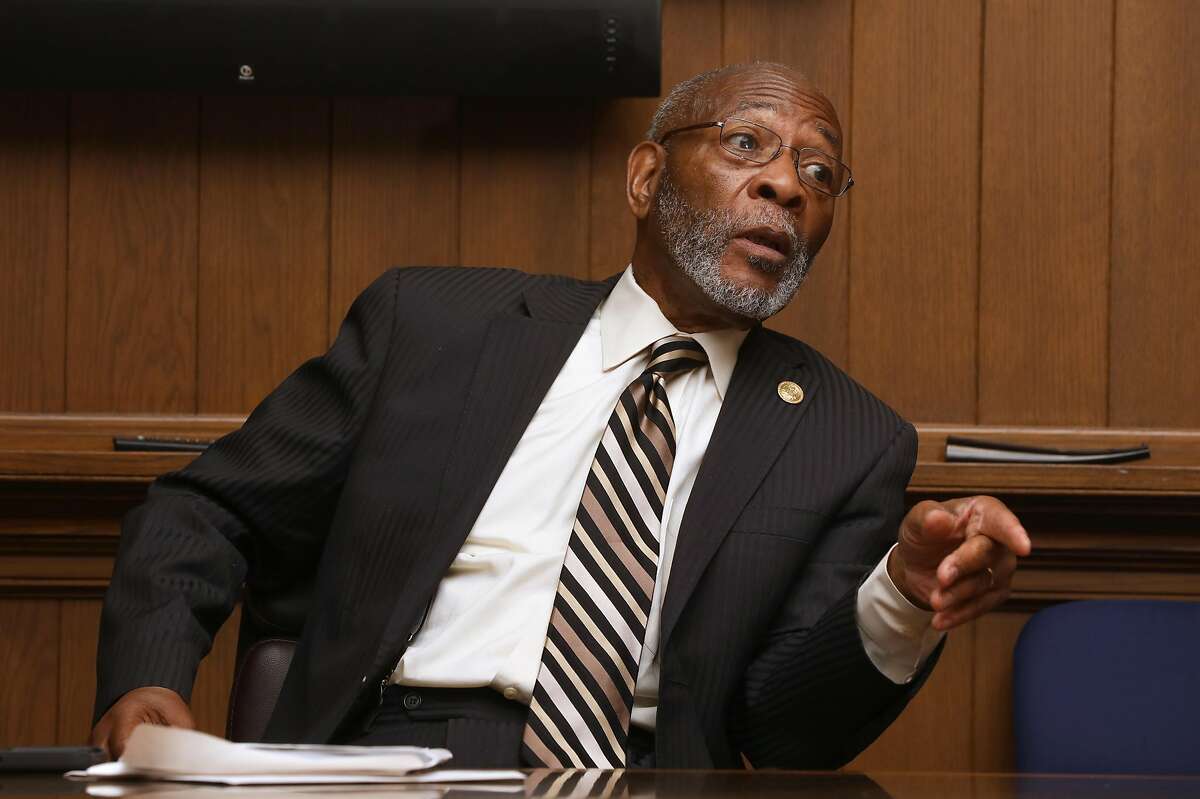 Dr. Amos C. Brown speaks to the editorial board regarding the effort to close the S.F. juvenile hall and lack of input from African American leaders on Wednesday, June 19, 2019 in San Francisco, Calif.