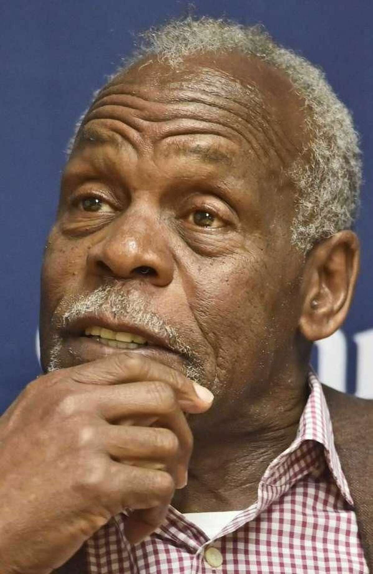 Actor and activist Danny Glover is seen during a news conference before speaking at Quinnipiac University in Hamden.