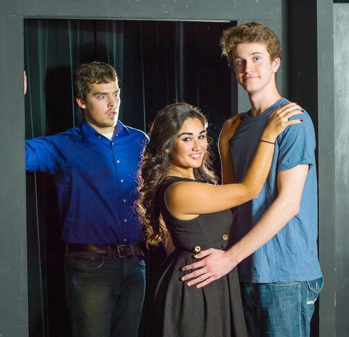 Submitted Photo Quinnipiac University students Gerard Lisella, left, Christina Comizio, Ryan Sheehan will play the leads in the Theater for Community production of “Arms and the Man,” Nov. 13-16 in the Clarice L. Buckman Theater on the Mount Carmel Campus at Quinnipiac.
