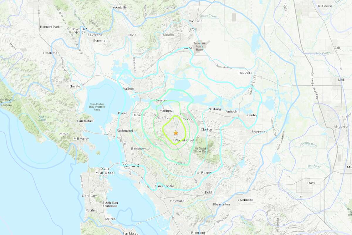 A magnitude 4.5 earthquake struck at 10:33 PM local time in Pleasant Hill, California.