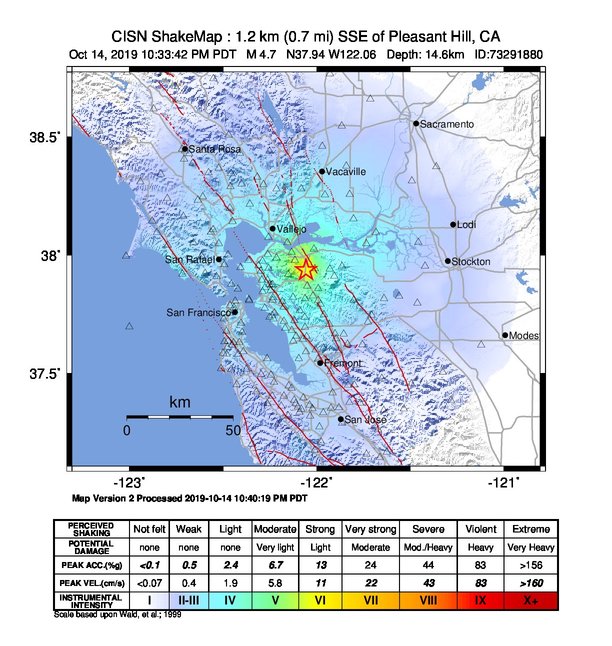 4.5 Earthquake Shakes Bay Area Monday Night