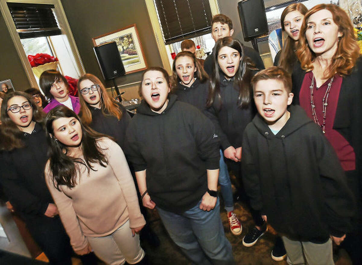 The members of the cast of Stand Up and Speak Out, an anti-bullying musical perform “Her Song” at Pledge to Stop Bullying fundraiser, at Brother Mike’s Restaurant and Bar at 56 Academy Road in Madison. The musical is produced by four-time Emmy nominated songwriter Jill Nesi, directed by Colin Sheehan, choreographed by Michelle Natalino and music composition by Nick Fradiani Sr. and Jill Nesi. (Catherine Avalone/New Haven Register)