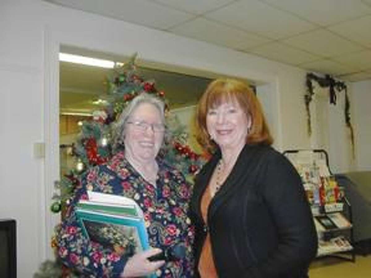Submitted Photo Left to right, Sandy Parsons, Program Chair, and Carol King Platt at the Wallingford Garden Club Jan. 10 meeting.