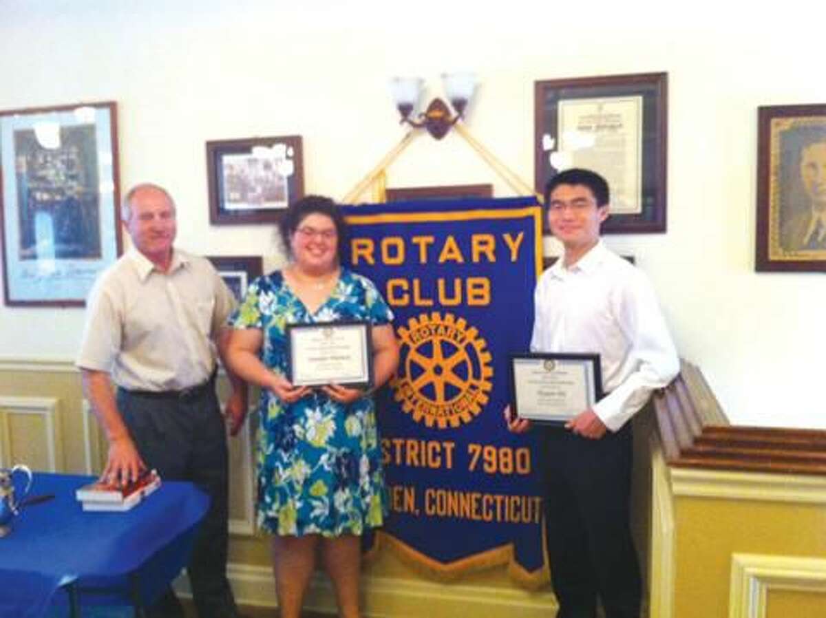 Submitted Photo Rotarian Richard Asklar is shown with Jennifer Pilchik and David Hu.