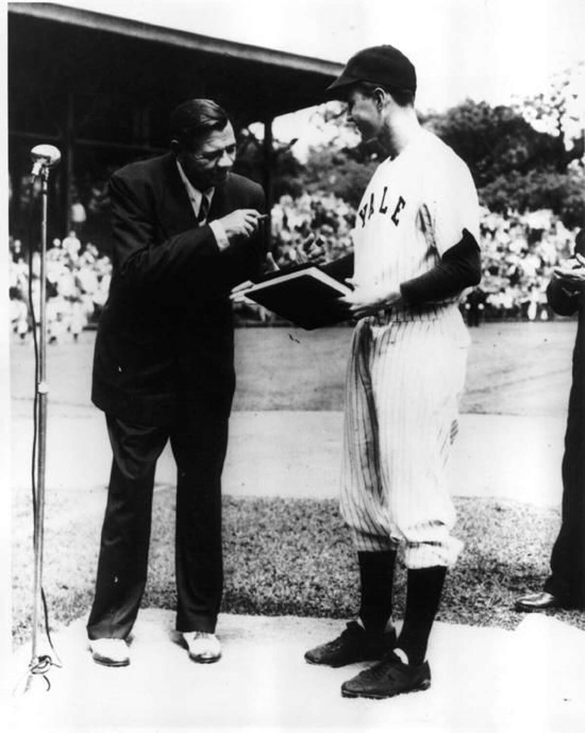 Yale Field was the site on that day in 1948 when Babe Ruth met future President and Yale captain at the time George H.W. Bush. (Photo courtesy of Yale Athletics)
