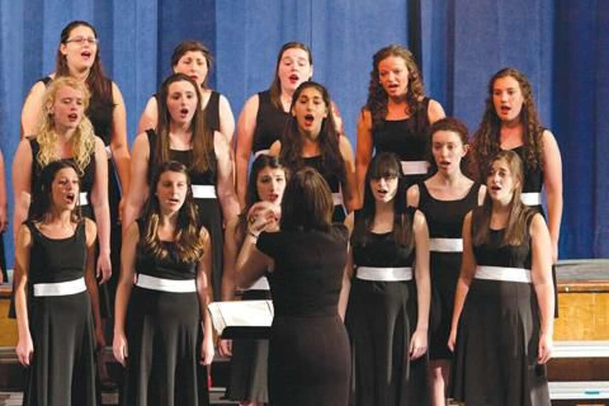 Submitted Photo North Haven High School’s Key of She vocal ensemble performs at a recent concert.