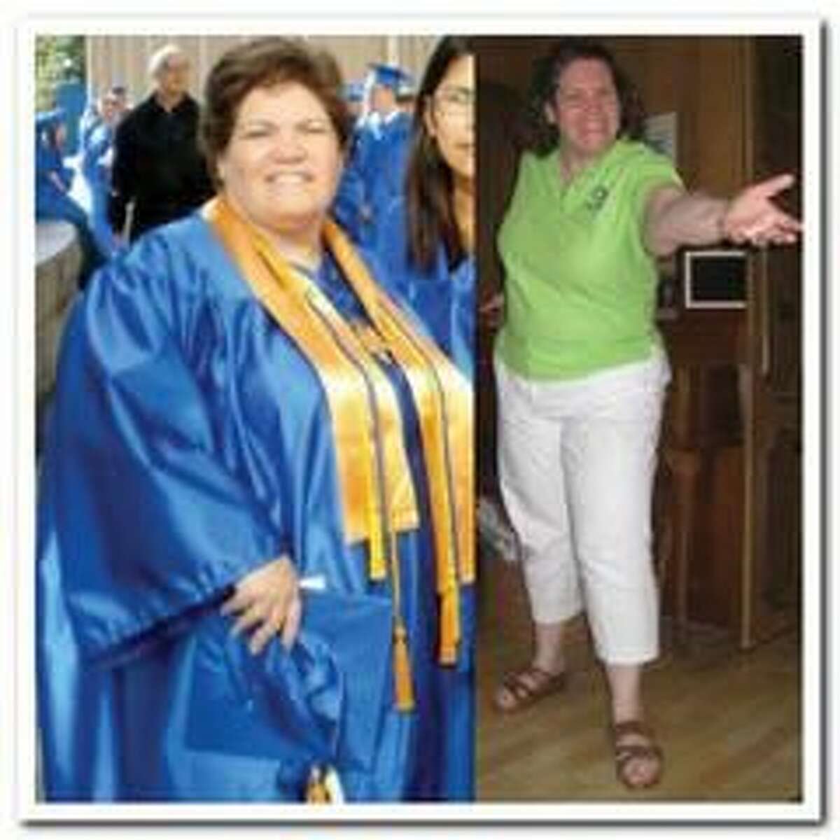 Submitted Photo Marni Esposito is shown before and after losing 100 pounds.