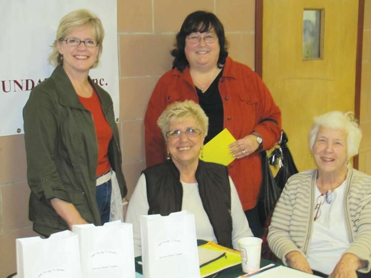 Submitted Photo Representatives of the Education Foundation provided luminaries to the waves of hungry ticket holders at the Rotary Pancake Breakfast on November 10th. (L-R) Standing: Joan Genest and Mary Lou Stamp; Seated: Patricia Buonpane and Alicia Clapp.
